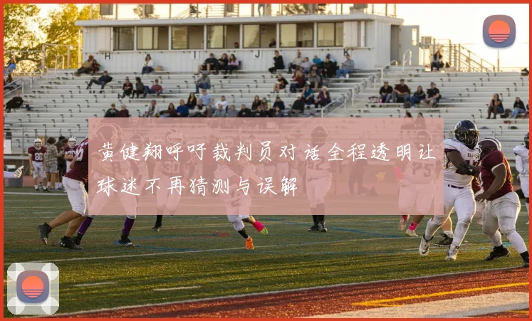 黄健翔呼吁裁判员对话全程透明让球迷不再猜测与误解